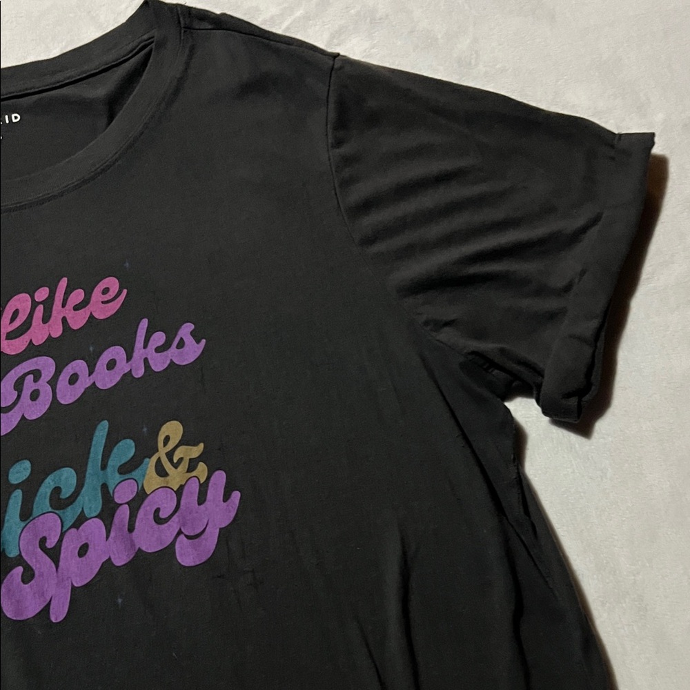 torrid Black Short-Sleeve Graphic Tee with Multi-Color Retro Script - Picture 5 of 5